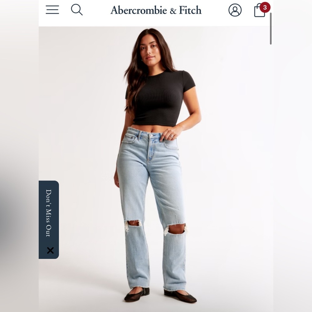 Abercrombie mid rise 90s straight jean - 26 long